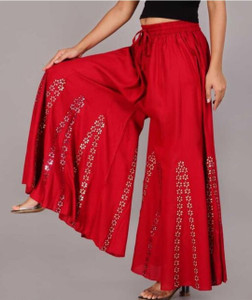 Al-Hudooms Regular Fit Women Maroon Trousers