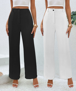 LEE TEX Regular Fit Women Black, White Trousers