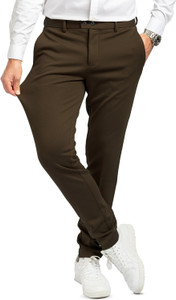 AVOLT Slim Fit Men Brown Trousers