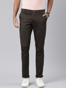 Classic Polo Slim Fit Men Brown Trousers
