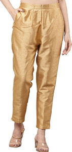 Almarwa Regular Fit Women Gold Trousers