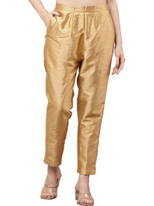 Almarwa Regular Fit Women Gold Trousers
