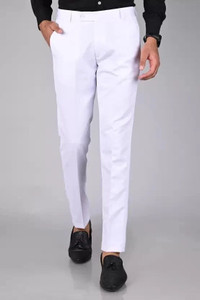 Priston Regular Fit Men White Trousers