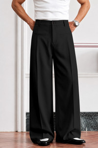 Klossy Loose Fit Men Black Trousers - Image 6