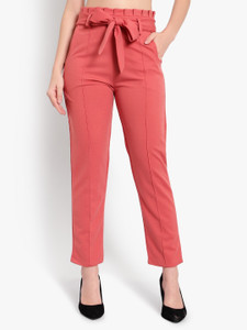 ELVORA Slim Fit Women Pink Trousers