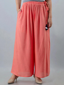 KANCHUK Flared Women Pink Trousers