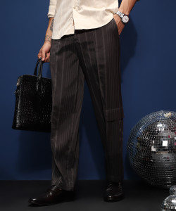 CAMPUS SUTRA Straight Fit Men Black, Grey Trousers