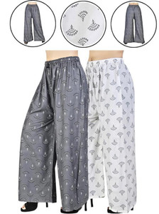 4K FASHION Relaxed Women White, Grey Trousers