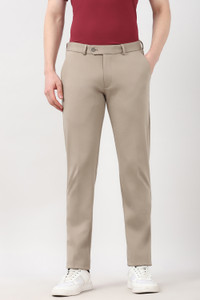 पीटर इंग्लैंड पुरुषों के लिए खाकी रेगुलर फ़िट ट्राउज़र्स