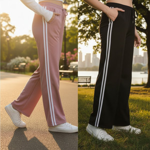 CitySquad Comfort Fit Women Black, Pink Trousers