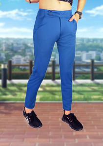 SK Clasy Slim Fit Men Light Blue Trousers