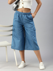 De Moza Relaxed Women Light Blue Trousers