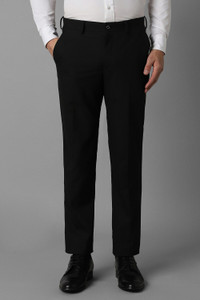 लोमोर पुरुषों के लिए काला स्लिम फिट ट्राउज़र्स