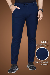 GIBBONTE Regular Fit Men Blue Trousers