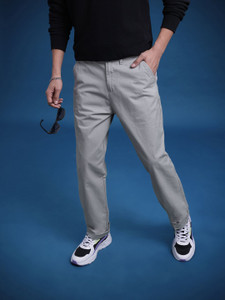 Roadster Straight Fit Men Grey Trousers