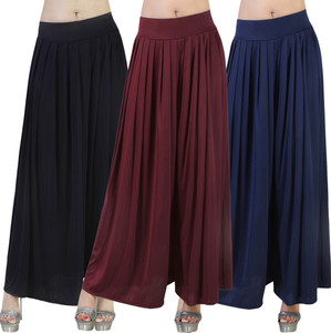 Zariya Enterprises Flared Women Black, Maroon, Dark Blue Trousers