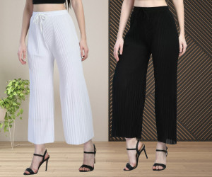 IRHA Relaxed Women White, Black Trousers