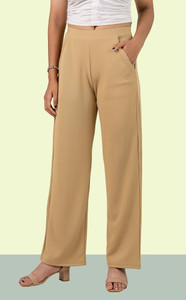 VENITYWAVE Straight Fit Women Beige Trousers