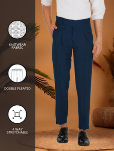 Maleno Regular Fit Men Dark Blue Trousers