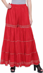 TNQ महिलाओं के लिए लाल फ्लेयरर्ड ट्राउज़र्स