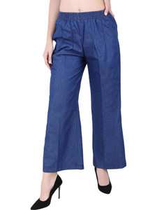 MM-21 Fashion Slim Fit Women Blue Trousers
