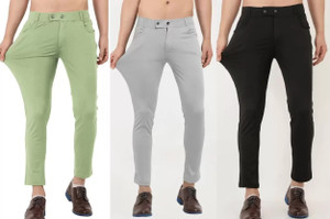 K.K Garment Regular Fit Men Green, Grey, Black Trousers