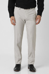 वैन ह्यूसेन पुरुषों के लिए ग्रे स्लिम फिट ट्राउज़र्स