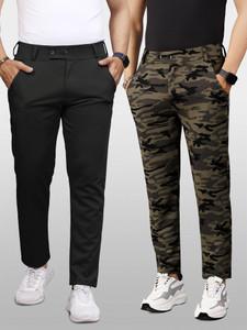 VeBNoR Regular Fit Men Black, Green Trousers
