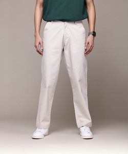 Roadster Straight Fit Men Grey Trousers