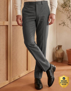 LOUIS PHILIPPE Slim Fit Men Grey Trousers