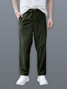 GIBBONTE Relaxed Men Dark Green Trousers