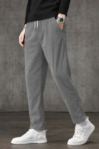 COMBRAIDED Relaxed Men Silver Trousers