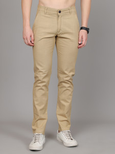 Majestic Man Slim Fit Men Khaki Trousers
