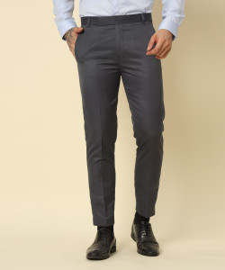 TDE Regular Fit Men Grey Trousers