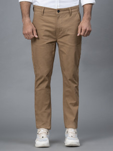 रेड टेप पुरुषों के लिए बेज स्किनी फ़िट ट्राउज़र्स