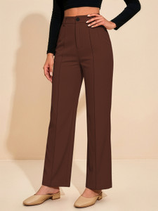 Dream Beauty Fashion Straight Fit Women Brown Trousers