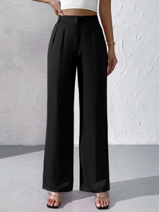 NNIFA Relaxed Women Black Trousers
