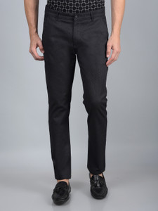 CRIMSOUNE CLUB Slim Fit Men Black Trousers
