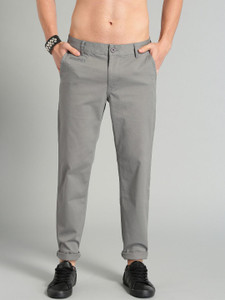 Vogaan Slim Fit Men Grey Trousers