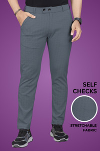GIBBONTE Regular Fit Men Grey Trousers