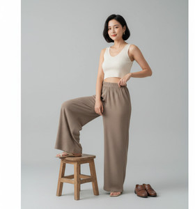 BOGSAN Loose Fit Brown Women Trousers - Image 6