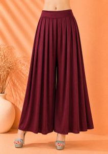 Fashion Bazaar Flared Women Maroon Trousers