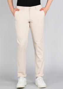 PARX Tapered Men Beige Trousers