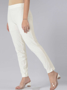 Dollar Missy Straight Fit Women White Trousers