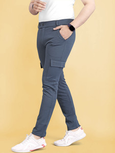 COMBRAIDED Comfort Fit Men Grey Trousers