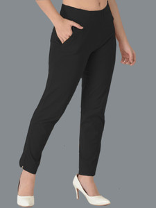 COUNTRY YARD Slim Fit Women Black Trousers