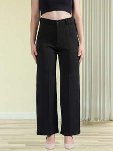 NEYSA Regular Fit Women Black Trousers
