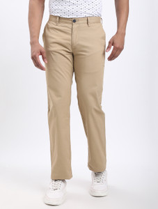 INDIAN TERRAIN Regular Fit Men Khaki Trousers
