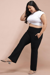 Amydus Flared Women Black Trousers