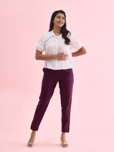GO COLORS Relaxed Women Brown Trousers